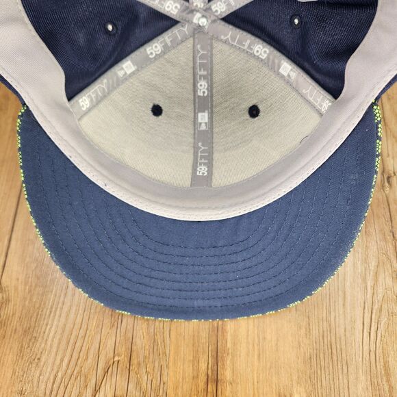 Seattle Seahawks New Era 59fifty Size 7 3/8 Hat Cap Blue Green Hex Tech Sideline - Picture 8 of 11